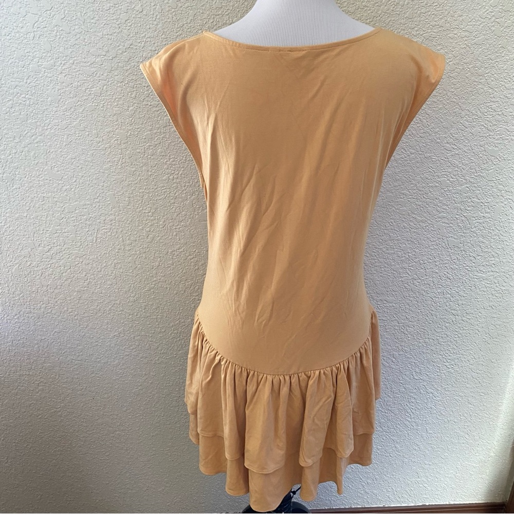 Wilfred Aritzia Bloomsbury Apricot Peach Sleeveless Ruffle Dress Tiered Skirt - Picture 4 of 10